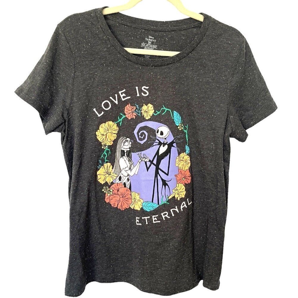 Disney Nightmare Before Christmas Graphic T Shirt L Jack Sally Love Is Eternal